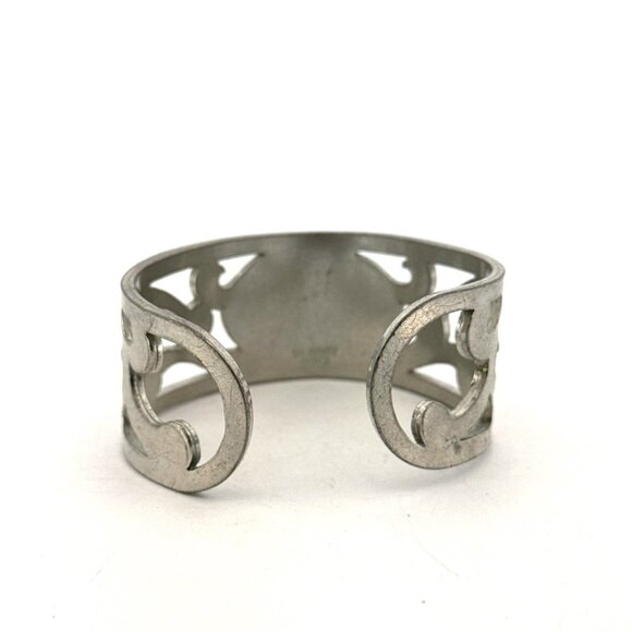 Vintage Estate Salisbury Pewter Cuff Bracelet 1" Wide Openwork 7" 46.3g - Picture 3 of 8